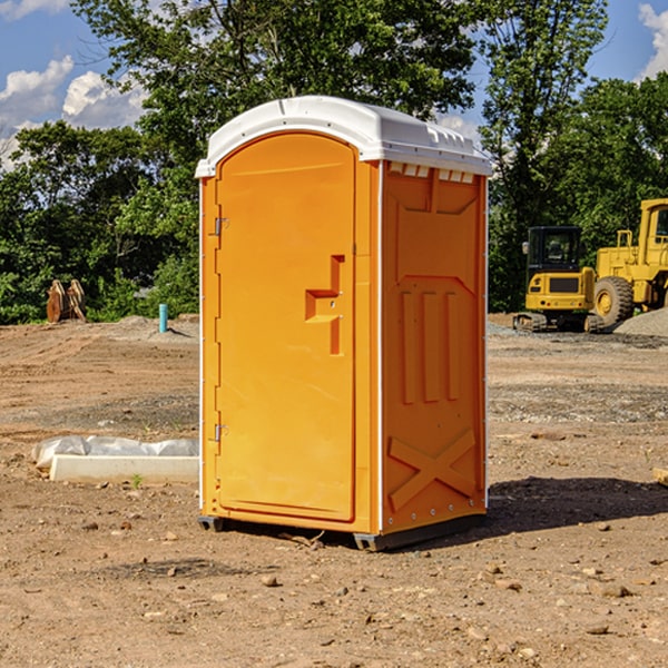 how often are the portable restrooms cleaned and serviced during a rental period in Steelville